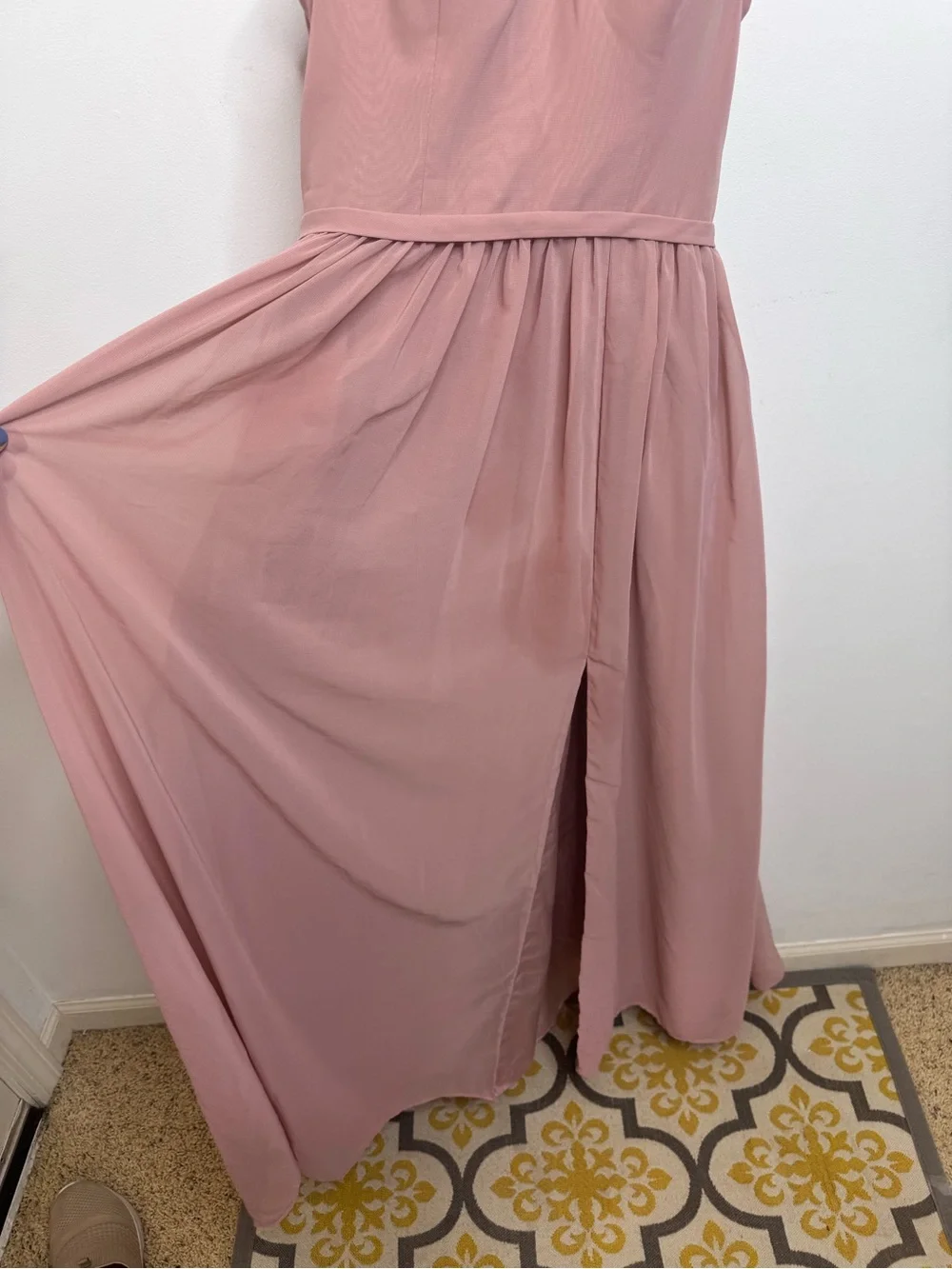 Azazie Everett Dusty Rose Chiffon Dress - Picture 7 of 9